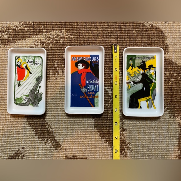 Set of 3 Limoges/France Toulouse-L Autrec Trinket/Soap Dishes - Picture 10 of 10